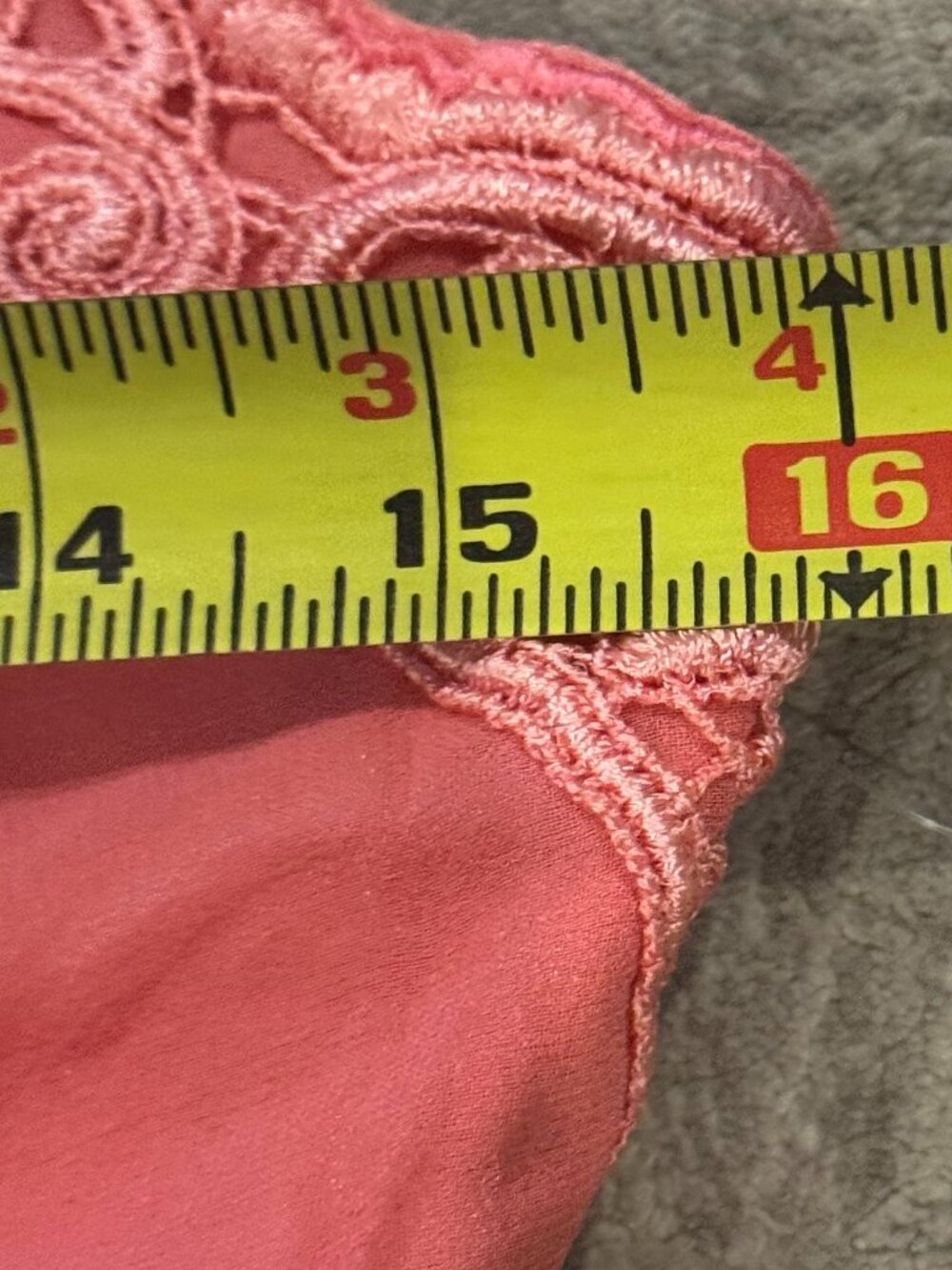Sue Wong Silk Chiffon Y2K Handkerchief V Camisole Coral Pink Crochet Top Deco #7 - Picture 14 of 16
